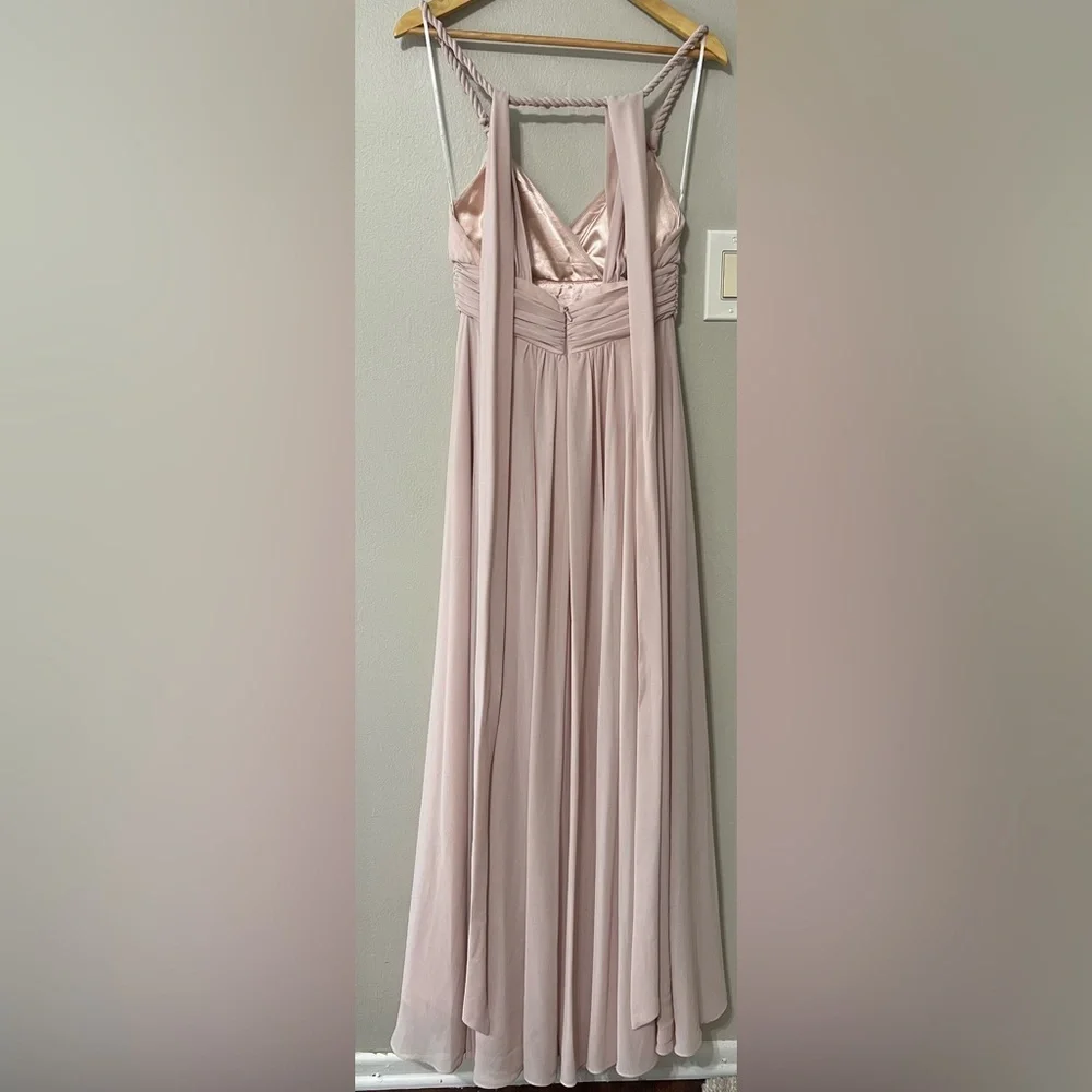 Lulus Carte Blanche Blush Pink Maxi Dress Rope Strap Formal Bridesmaid S - Picture 6 of 15